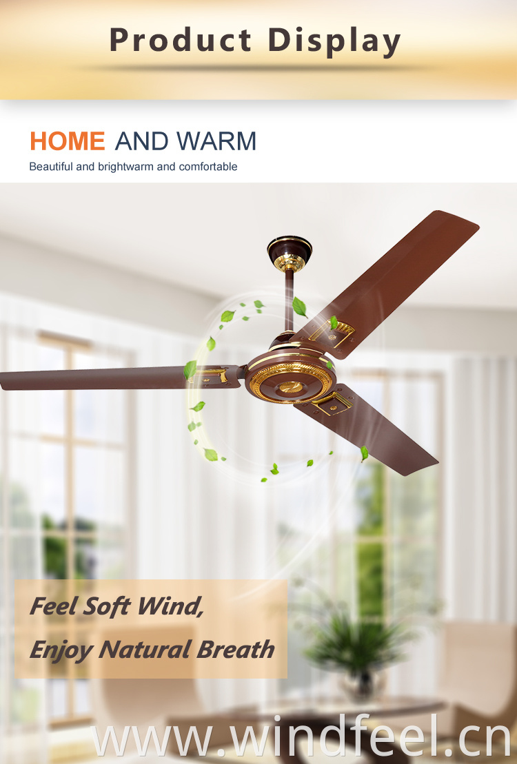 56 inch 1400mm Brown full pure copper motor ceiling fan to ghana